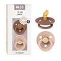 BIBS Pacifiers - Set of 2 | Colour Pacifier with Anatomical Nipple | BPA-Free Natural Rubber | Made in Denmark | Ivory/Blush, 0-6 Months