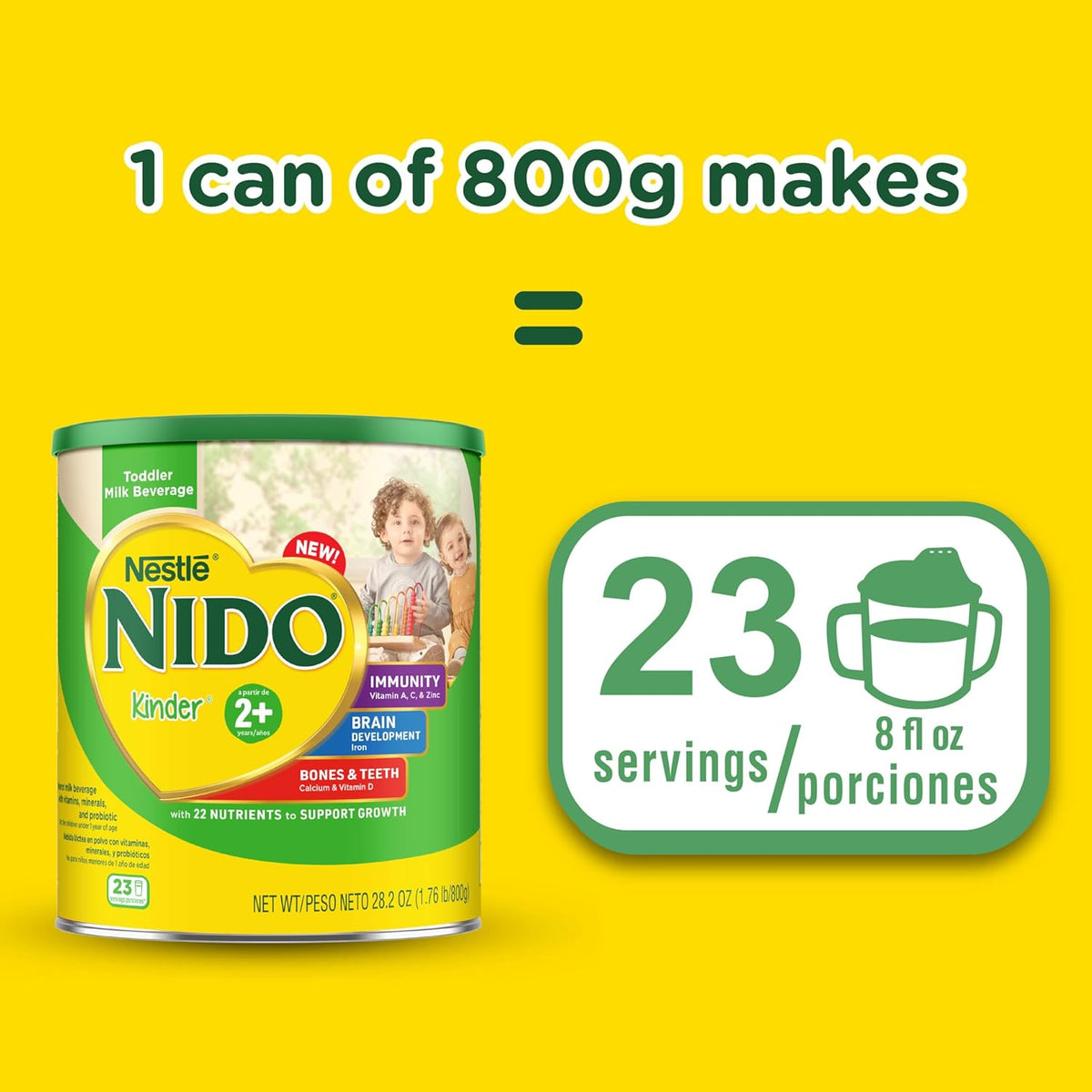 Nestle Nido Kinder 2+ Toddler Milk Powder, 800 G