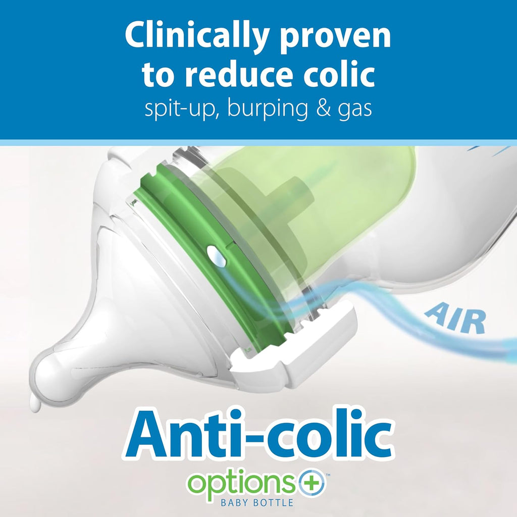 Dr. Brown's Anti-Colic Options+ Wide-Neck Baby Bottle Set, 0m+