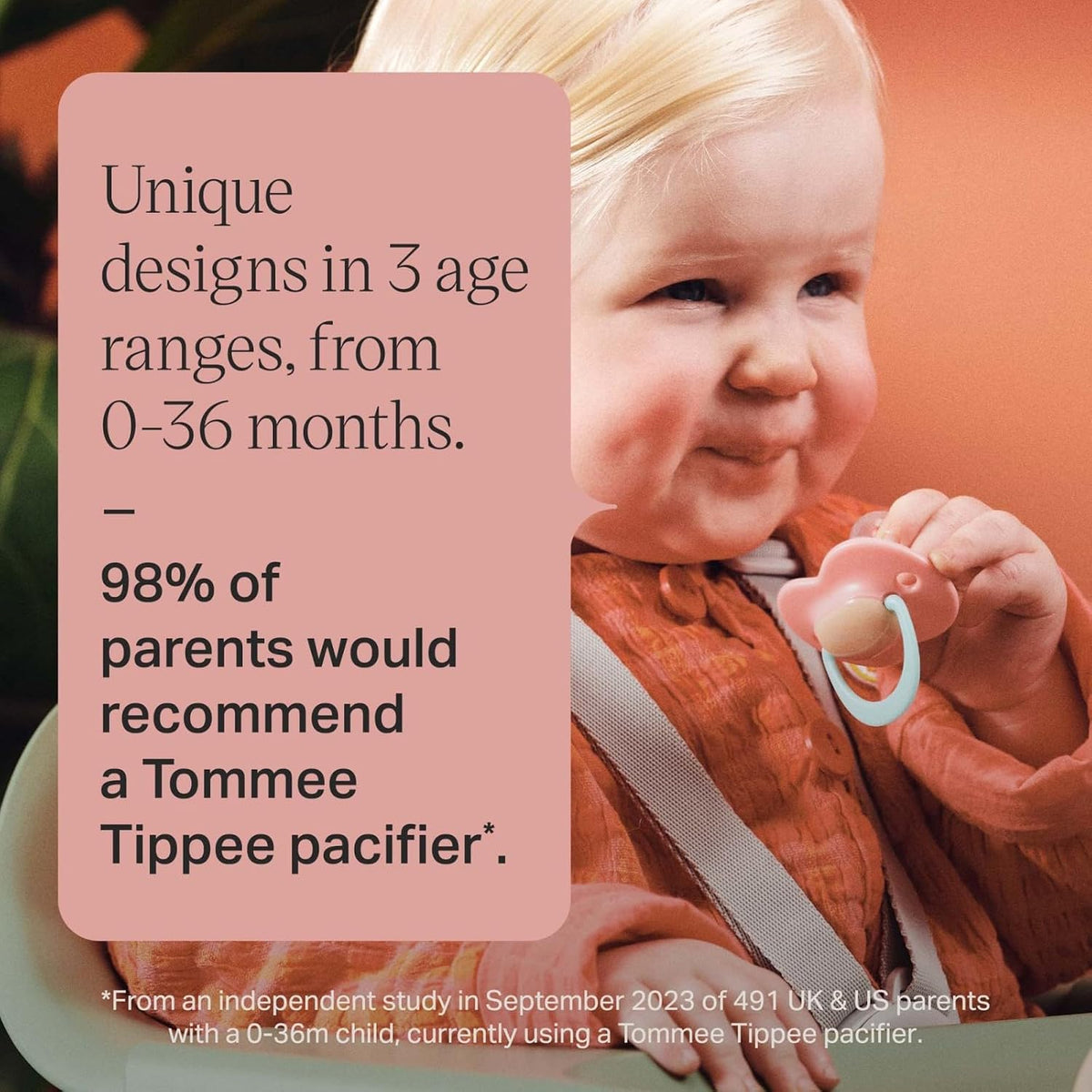 Tommee Tippee Ultimate Fit Pacifier, 18-36 Months, Silicone, Pack of 4