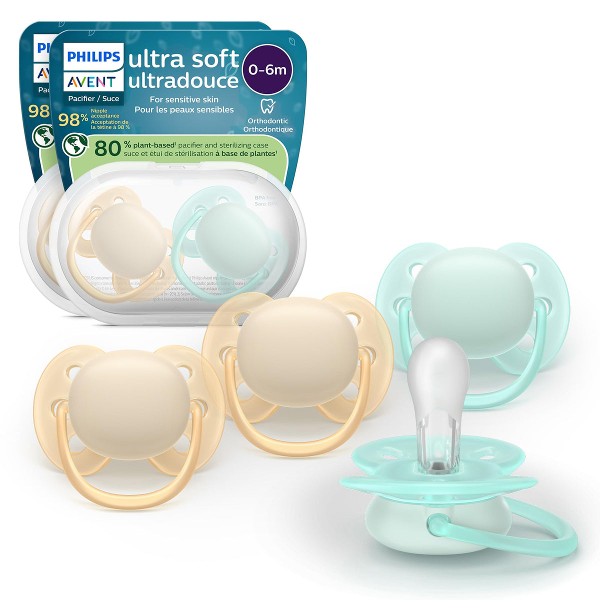 Philips Avent Ultra Air Nighttime Baby Pacifier, 0-6 Months, BPA-Free