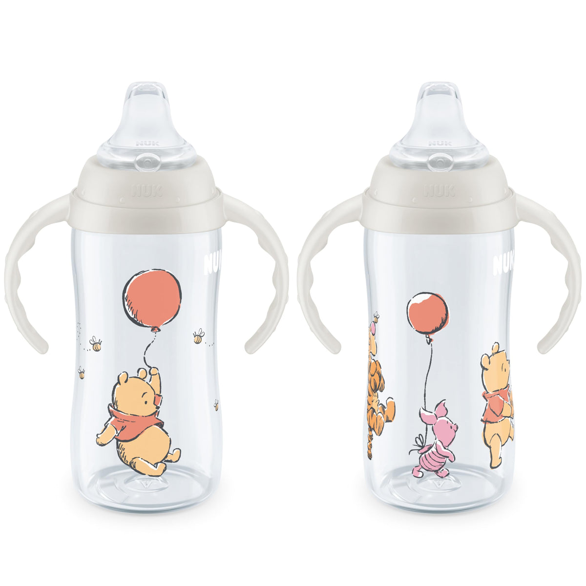 NUK Learner Cup, 10 Oz, Pack of 2, Minnie Mouse – Soft Spout, Easy-Grip Handles, BPA Free, Spill Proof Transition Sippy Cup