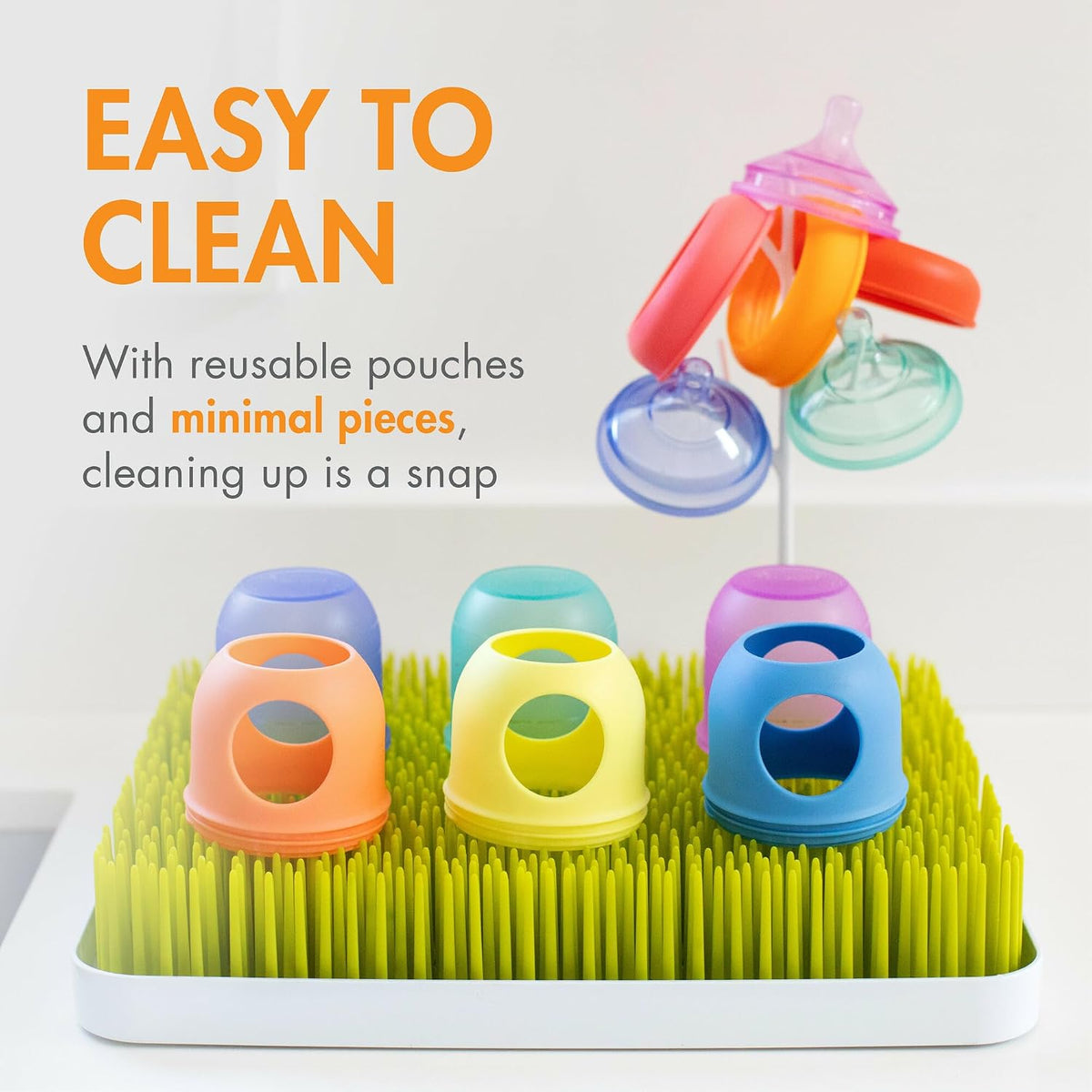 Boon Nursh Silicone Baby Bottles - Color Block - 4 Oz - 3 Count