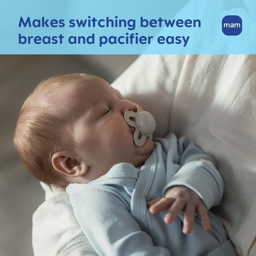 MAM Original Start Baby Pacifiers 0-3 Mths Skin Soft Silicone, 4 Pack