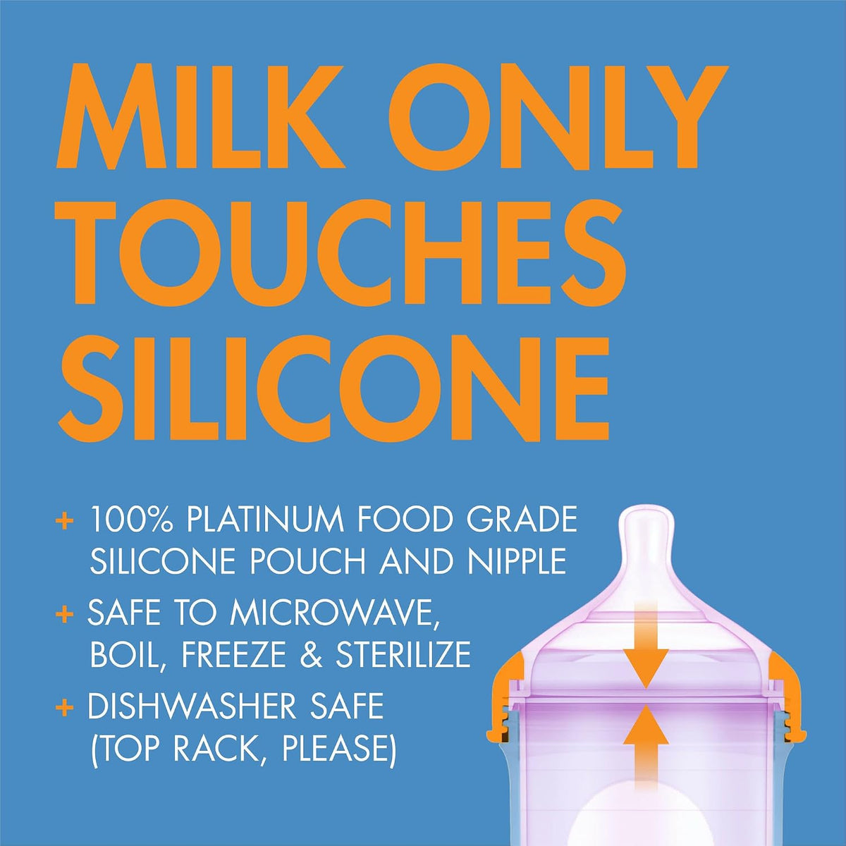 Boon Nursh Silicone Baby Bottles - Color Block - 8 Oz - 3 Count