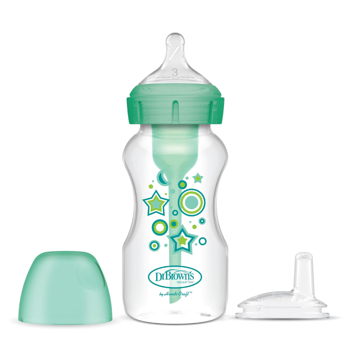 Dr. Brown's Wide-Neck Sippy Bottle Starter Kit, Pink, 6m+, 2-Pack