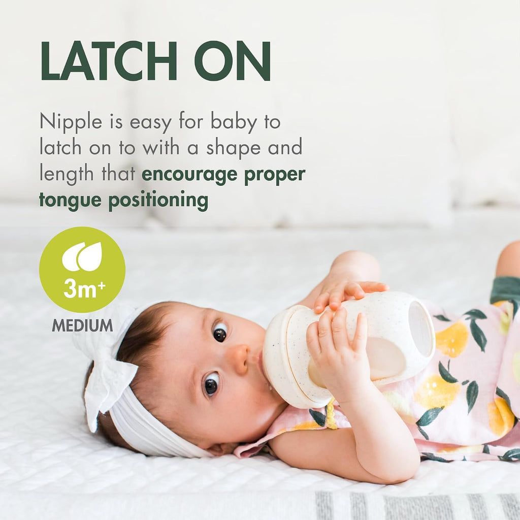 Boon Nursh Silicone Baby Bottles - Speckle Green - 8 Oz - 3 Count