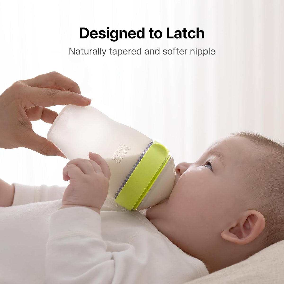 Comotomo Silicone Baby Bottle Gen 2 – 2026 Release (8oz) – Soft, Wide-Neck Bottle for Comfortable Feeding with Dual Anti Colic Vents (Includes Medium Flow Nipples), Green (Double Pack)