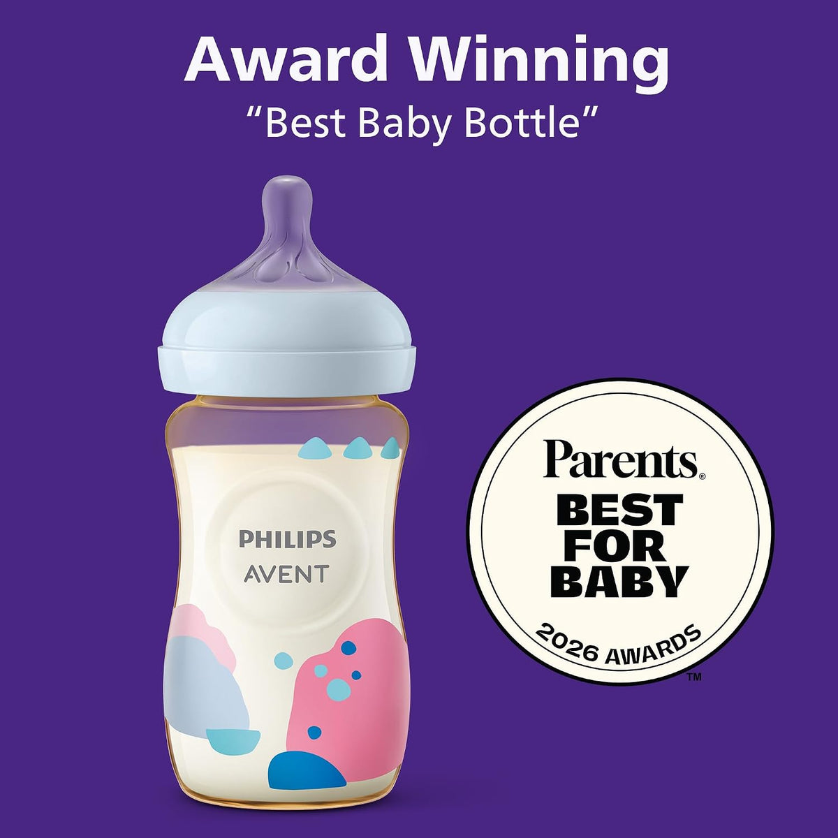 Philips Avent Natural PPSU Baby Bottles, Medium Flow, 9 oz, BPA-Free