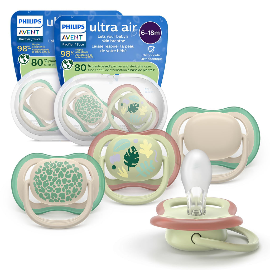 Philips Avent Ultra Air Baby Pacifier for 6-18 Months, BPA-Free, 4-Pack
