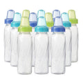 Evenflo Feeding Classic Tinted Plastic Standard Neck Bottles for Baby, Infant and Newborn - Teal/Green/Blue, 8 Ounce (Pack of 12)