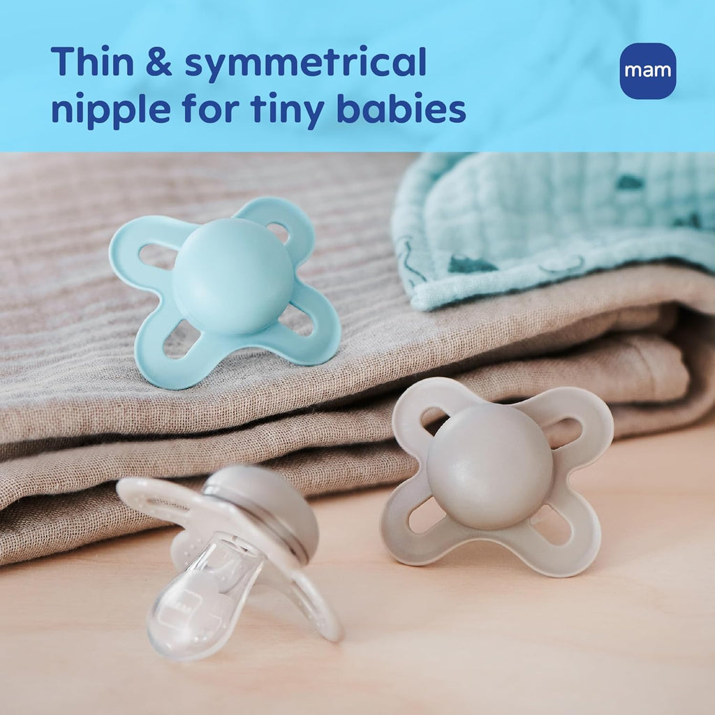 MAM Original Start Baby Pacifiers 0-3 Mths Skin Soft Silicone, 4 Pack