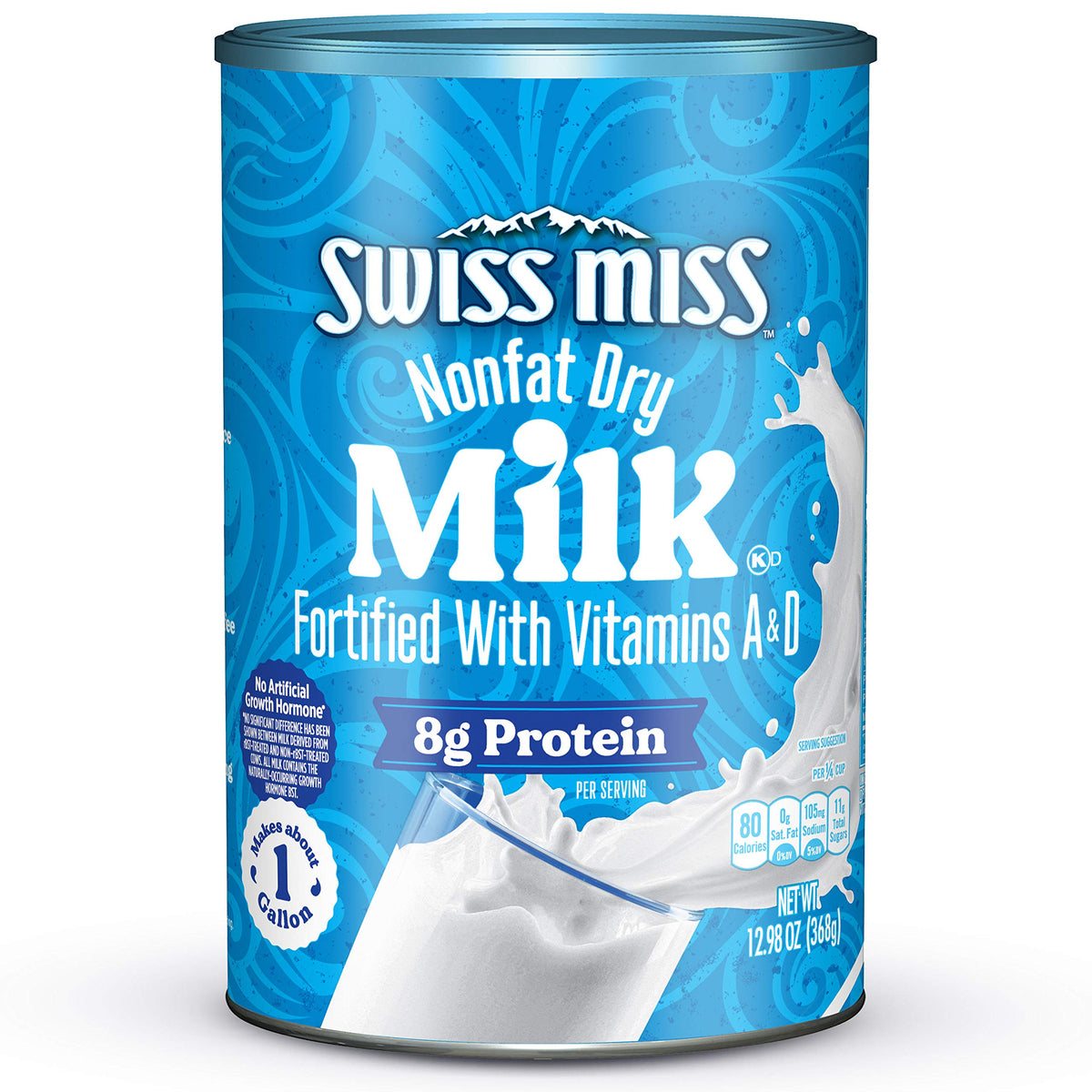 Swiss Miss Nonfat Dry Milk With Vitamins A and D, 12.98 oz. Canister