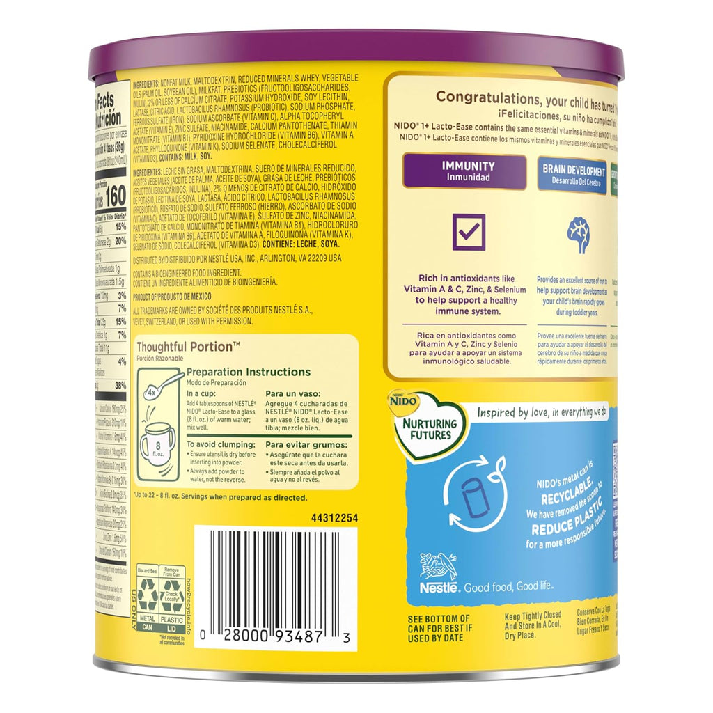 Nestle Nido Lacto-Ease Toddler Milk Powder 28.2 oz