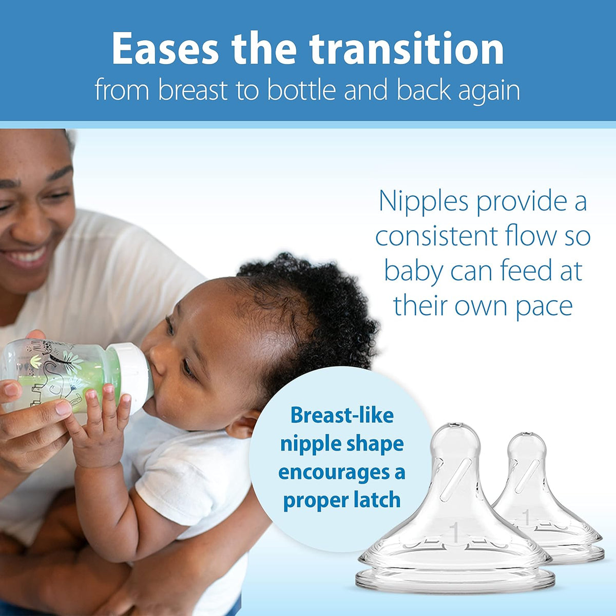 Dr. Brown's Anti-Colic Options+ Wide-Neck Baby Bottles, Jungle, 2-Pack
