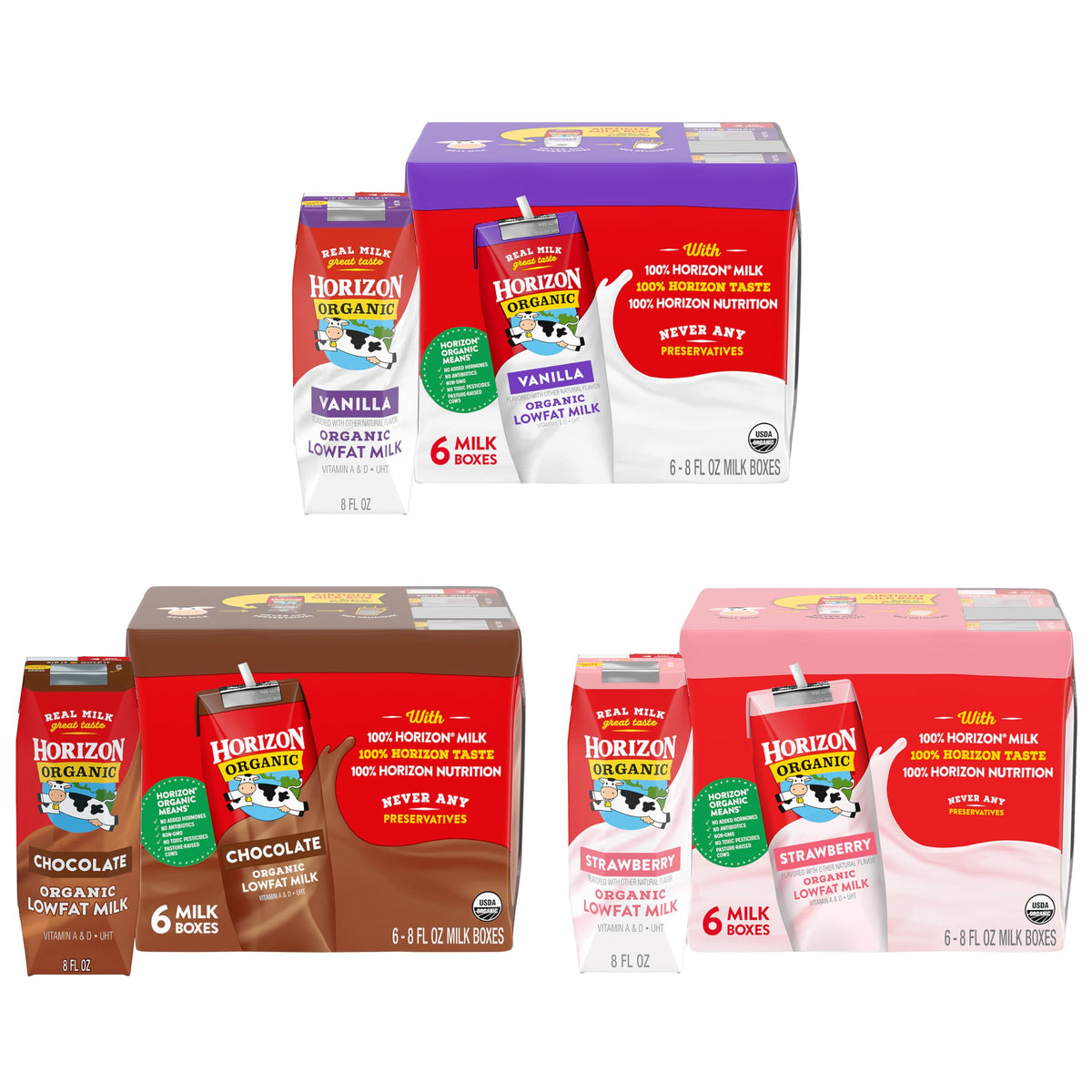 Horizon Organic Organic Whole Milk 6pk, 48 FZ