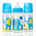Avima 9 oz Anti Colic Baby Bottles w Medium Flow Nipples, 4-7M (Set of 3)