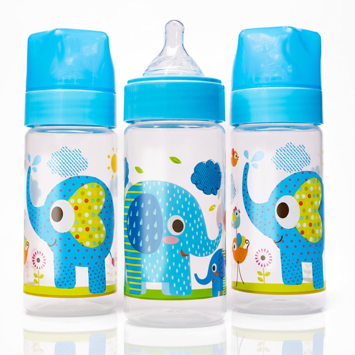 Avima 9 oz Anti Colic Baby Bottles w Medium Flow Nipples, 4-7M (Set of 3)