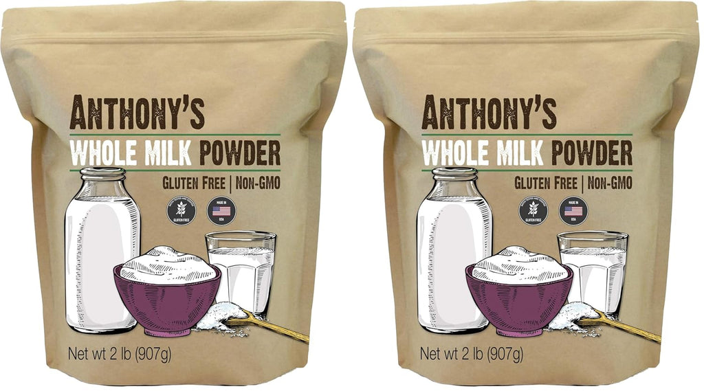 Anthony's Whole Milk Powder, 2 lb, Gluten Free, Non GMO, Made in USA