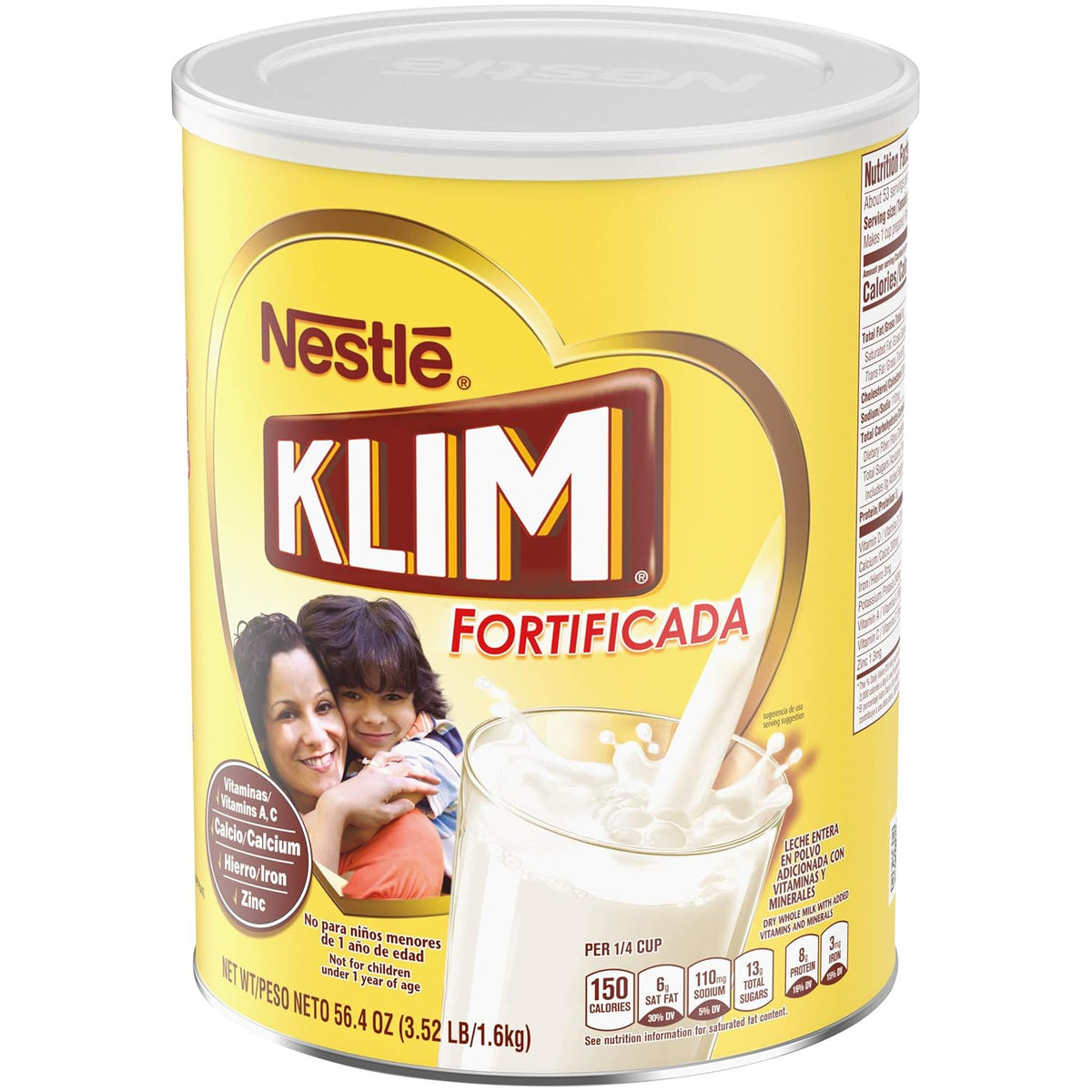 NESTLE KLIM Powdered Milk PREBIO 56.4 Ounce (Pack of 1)