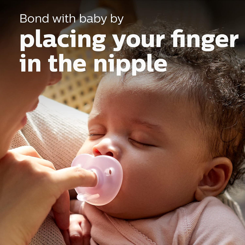 Philips Avent Soothie Heart Baby Pacifier for 0-3 Months, BPA-Free, Pink