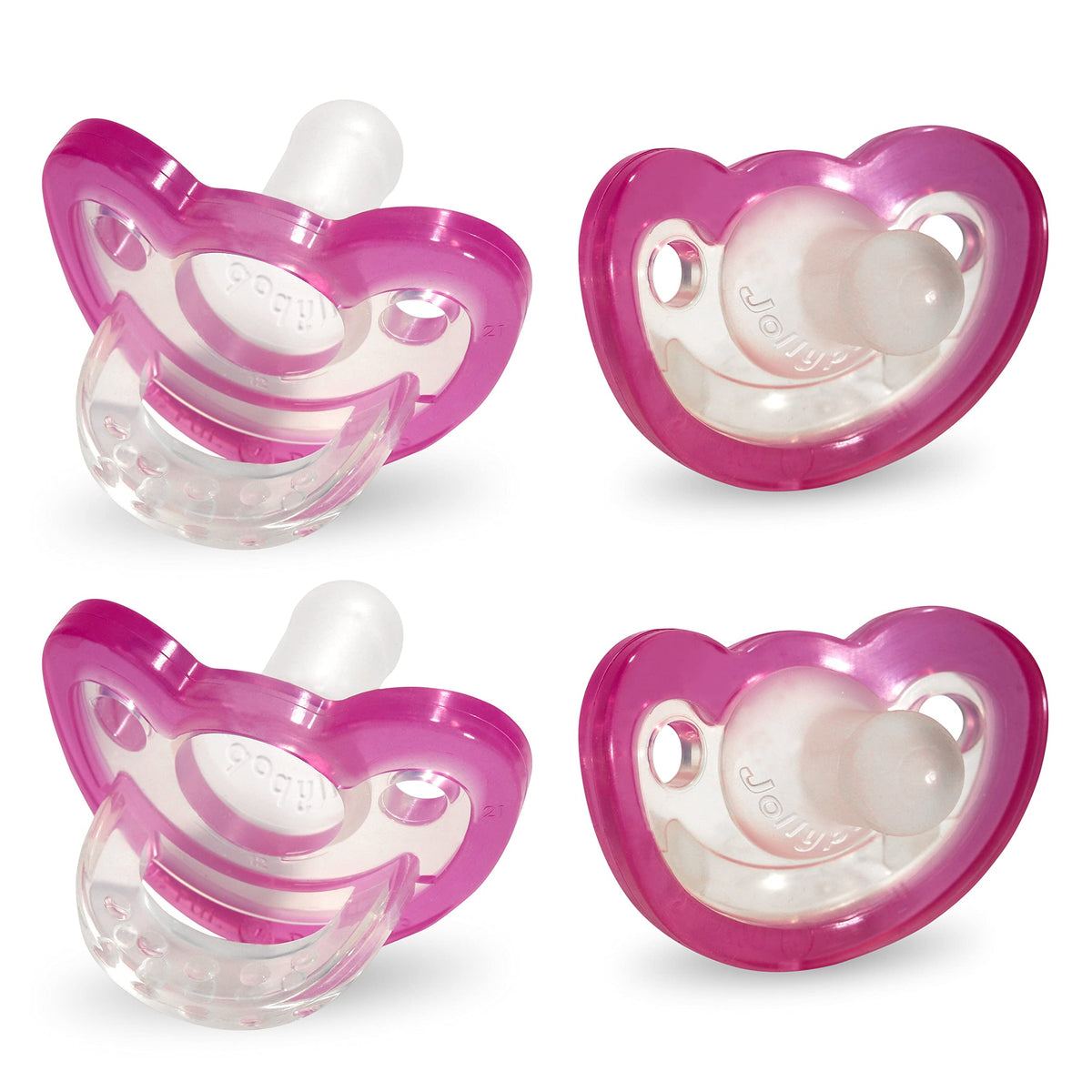 RaZbaby Jollypop Pacifier for Babies 3 Months and Up, USA Made, Natural Shaped Orthodontic Binky, Lovingly Shared in NICUs & Hospitals Worldwide, Medical-Grade 100% BPA-Free, 0-3m (Variety, 4 Count)