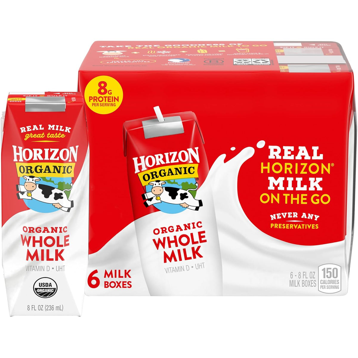 Horizon Organic Organic Whole Milk 6pk, 48 FZ