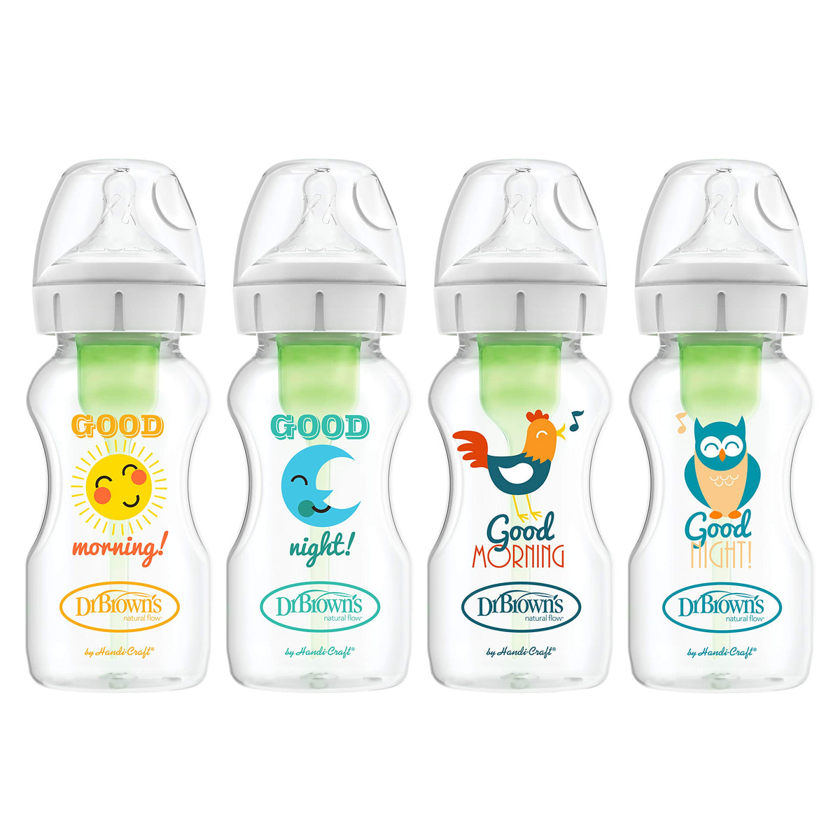 Dr. Brown's Anti-Colic Options+ Wide-Neck Baby Bottles, 9 oz, 4-Pack