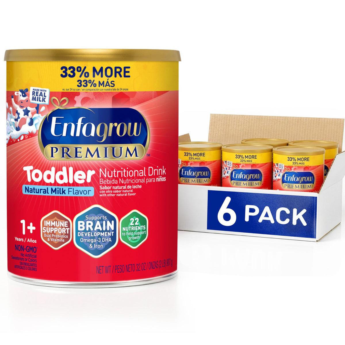 Enfagrow Premium Toddler Milk Nutritional Drink, Natural Milk , 32 Oz
