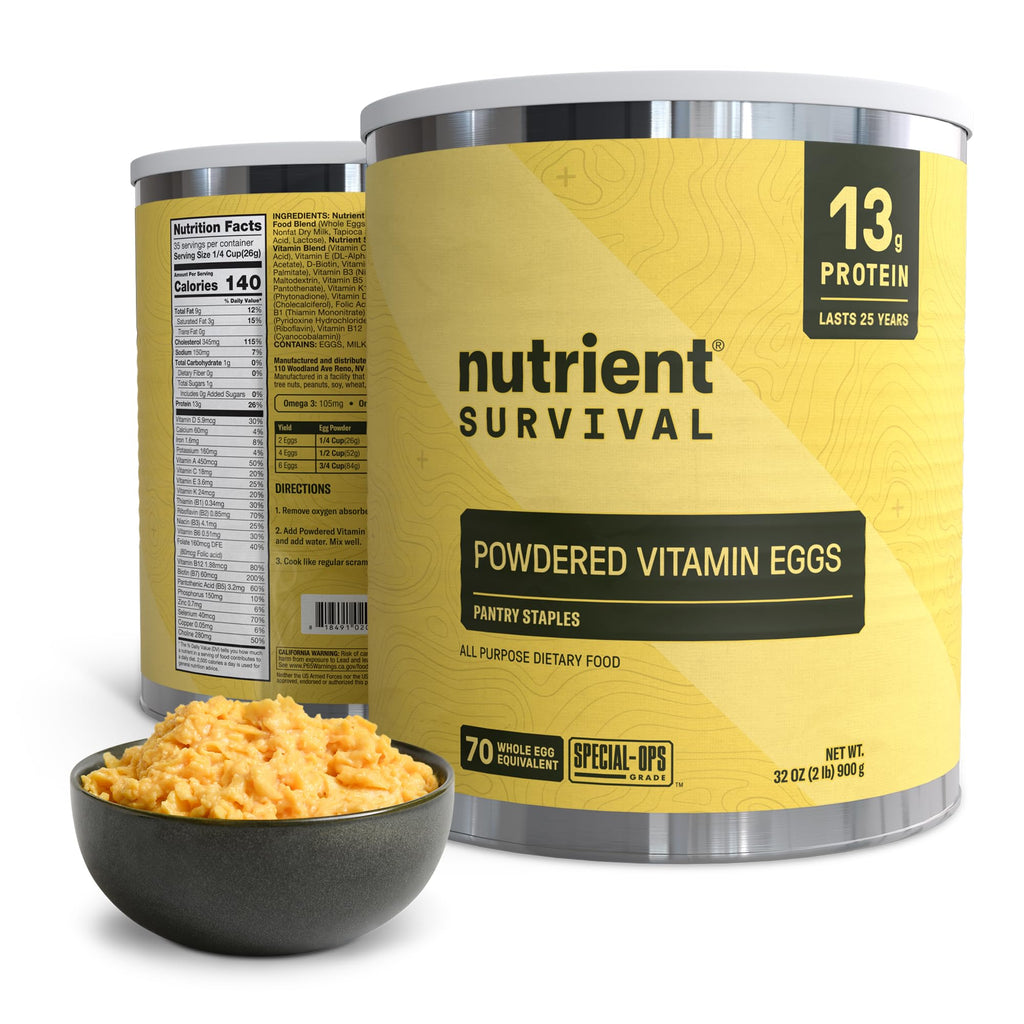 Nutrient Survival Vitamin Powdered Milk, Freeze Dried Prepper Supplies & Emergency Food Supply, 21 Essential Nutrients, Soy & Gluten Free, Shelf Stable Up to 25 Years, One Can, 50 Servings