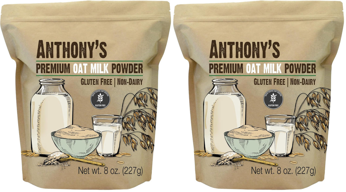 Anthony's Premium Oat Milk Powder, 8 oz, Gluten Free, Non GMO, Vegan, Made in USA