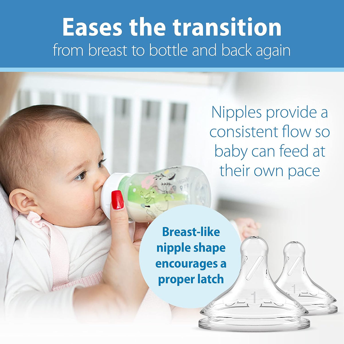 Dr. Brown's Anti-Colic Options+ Wide-Neck Baby Bottles, Forest, 2-Pack