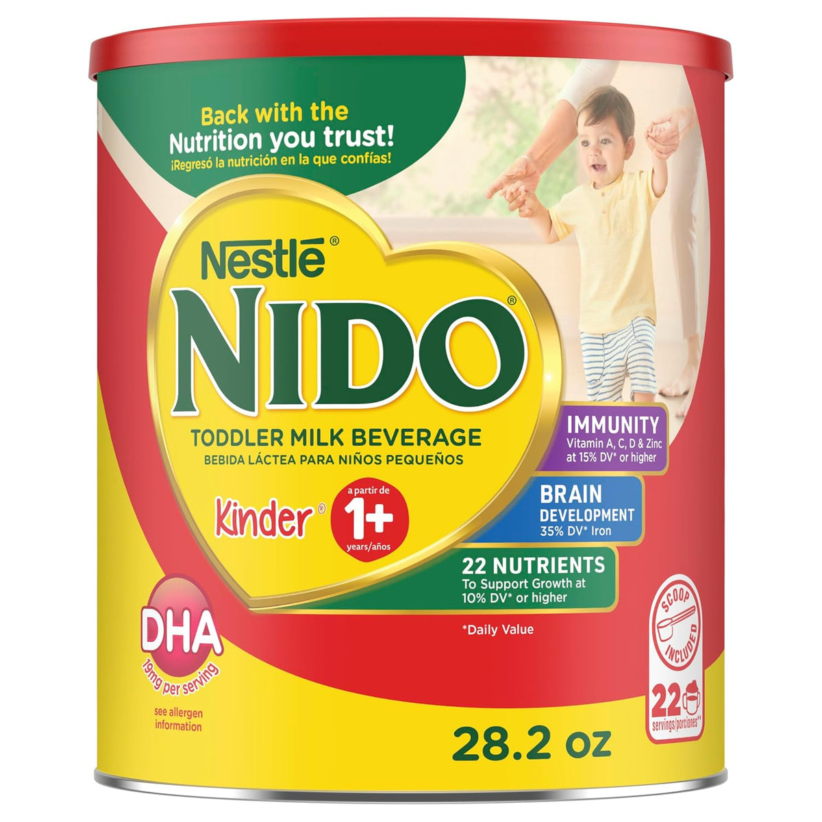 Nido NESTLE Kinder 1+ Powdered Milk Beverage 1.76 lb. Canister