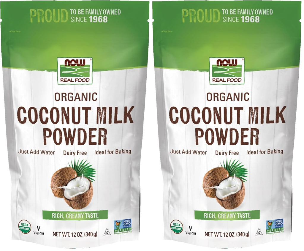 NOW Foods, Organic Coconut Milk Powder, Dairy Free/ Vegan, Just Add Water, 12-Ounce