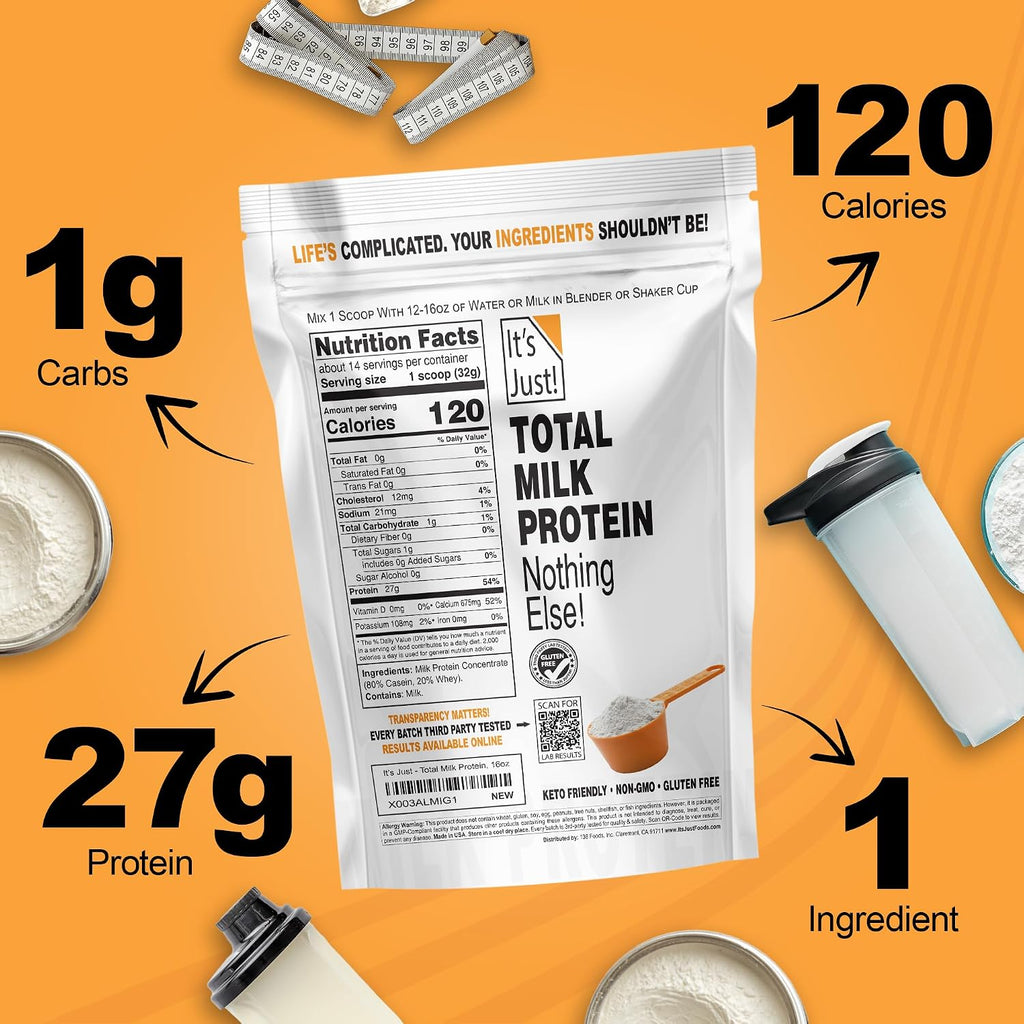 It's Just! - Total Milk Protein Concentrate Powder, 16oz, Unflavored