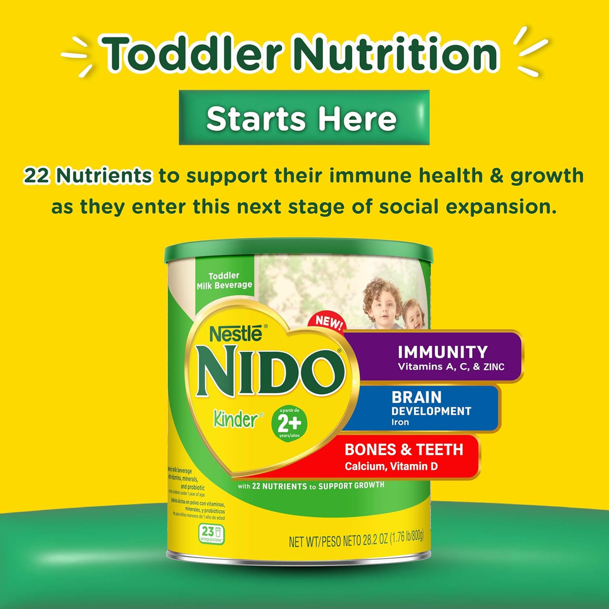 Nestle Nido Kinder 2+ Toddler Milk Powder, 800 G