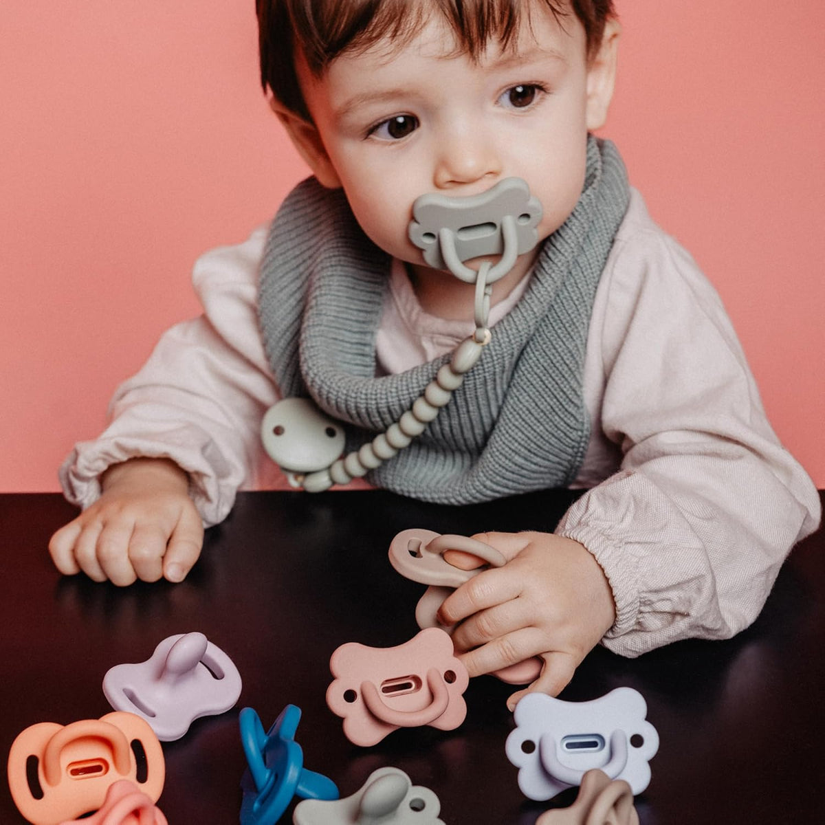 Color Essence SX PRO Silicone Baby Pacifier 2Pk, Made with 100% Soft Silicone, Baby Essentials Perfect for Breastfeeding Babies, Designed in Spain, 0-6 Mths, Ballad Blue/Deep Ocean
