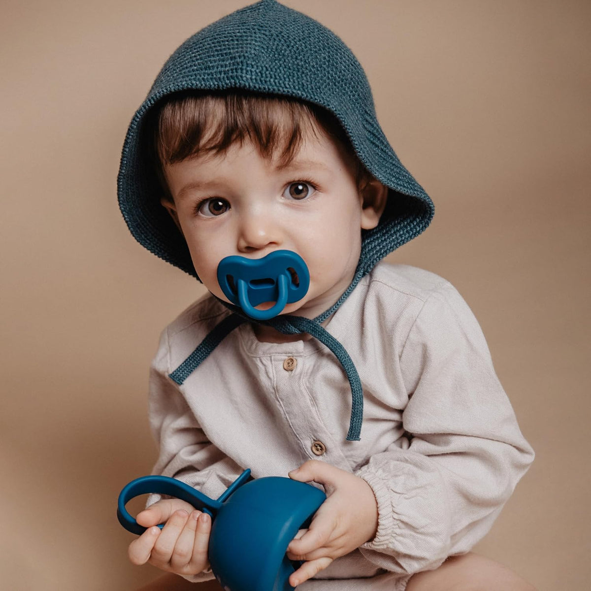 Color Essence SX PRO Silicone Baby Pacifier 2Pk, Made with 100% Soft Silicone, Baby Essentials Perfect for Breastfeeding Babies, Designed in Spain, 0-6 Mths, Ballad Blue/Deep Ocean