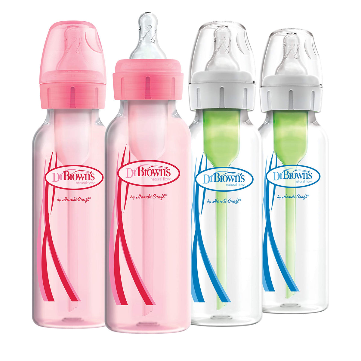 Dr. Brown's Anti-Colic Options+ Narrow Baby Bottles, Purple, 8 oz, 3-Pack